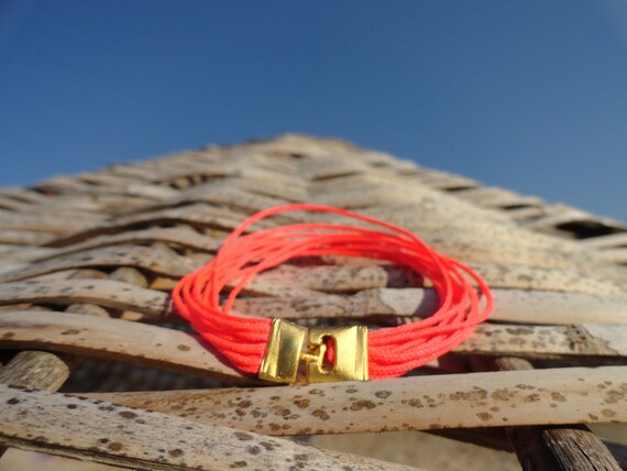 Friendship Neon Pink String Bracelet - Women, birthday, teenager, jewelry, style, unique, colorful,