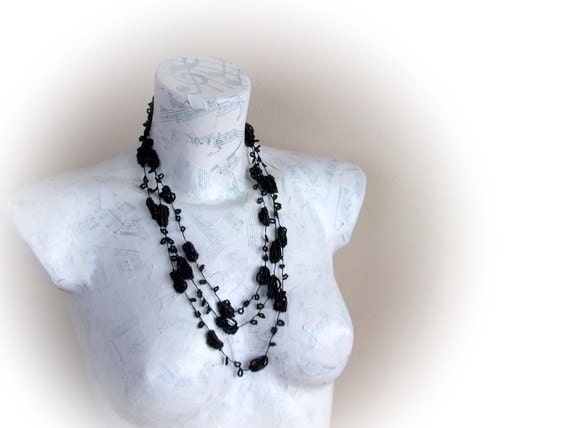 Blackberry Crochet bead necklace