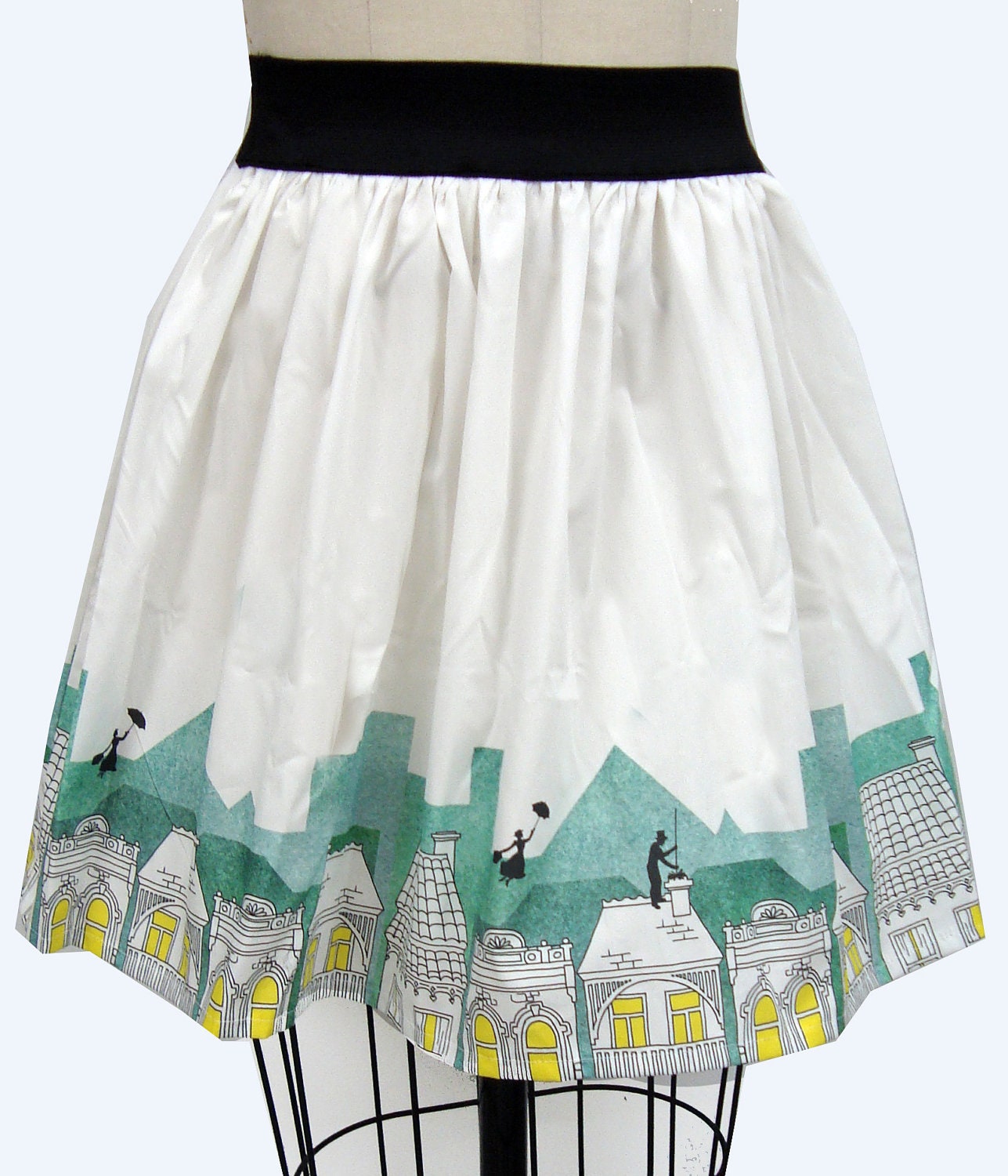 Spoonful of Sugar Border Print Full Skirt