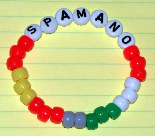 NOW ON SALE Hetalia SpaMano Pony Bead/Kandi Bracelet - One Size Fits All