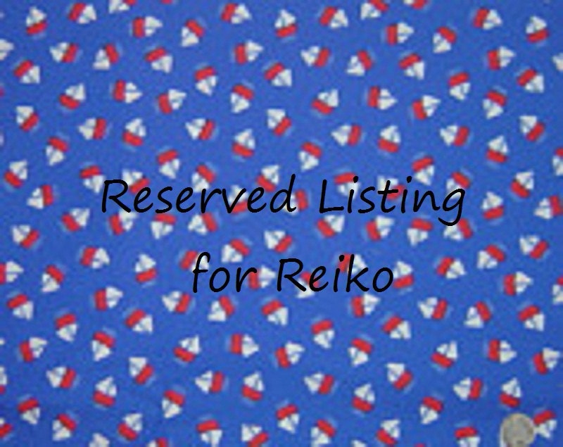 Reserved Listing for Reiko: DESTASH Cotton Quilt Fabric Sailboats on Blue Background, 1 Yard