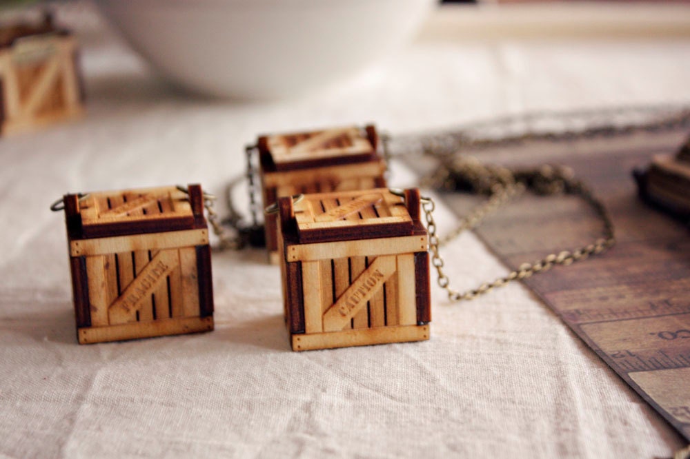 The Collector - Little Wood Crate Lockets for your secret finds