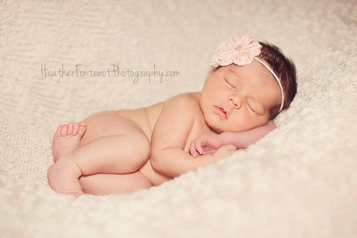 Baby Girl Headband..Baby Headband..Newborn Headband..Creamsicle Rosette Headband..Pink Flower..Cream..Photography Prop