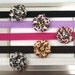 ON SALE, Small Leopard Print Flower Headband Set of 5 , Newborn Headband, Toddler Headband, Headband Set.