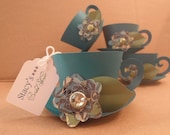 Custom Tea Cup Favor Boxes with Tags    Set of 12