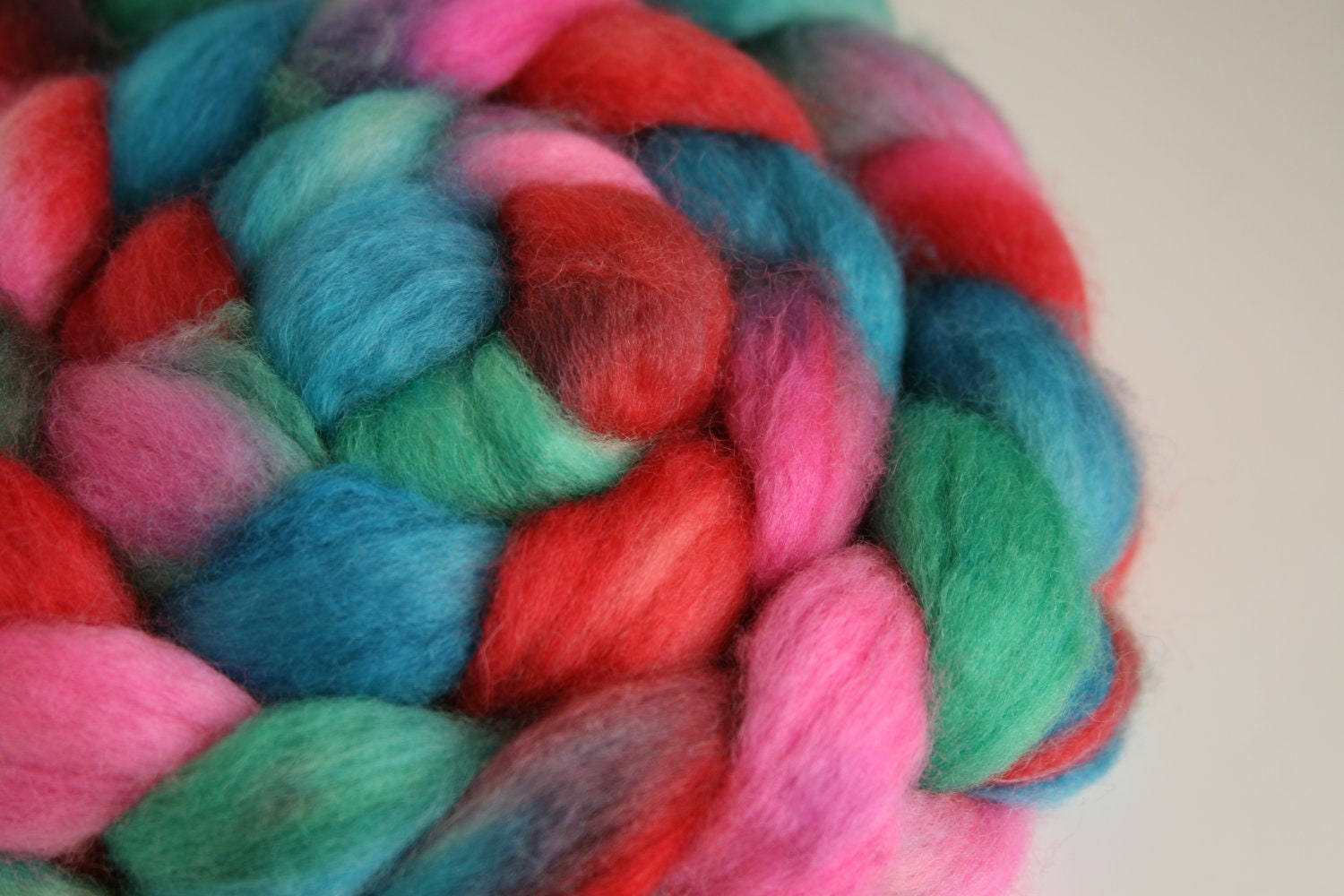 Handpainted Superwash BFL Blue Faced Leicester Wool Fiber "Calaveritas" 4.25 ounces