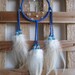 Navy Blue Dream Catcher with Rooster Cape Feathers