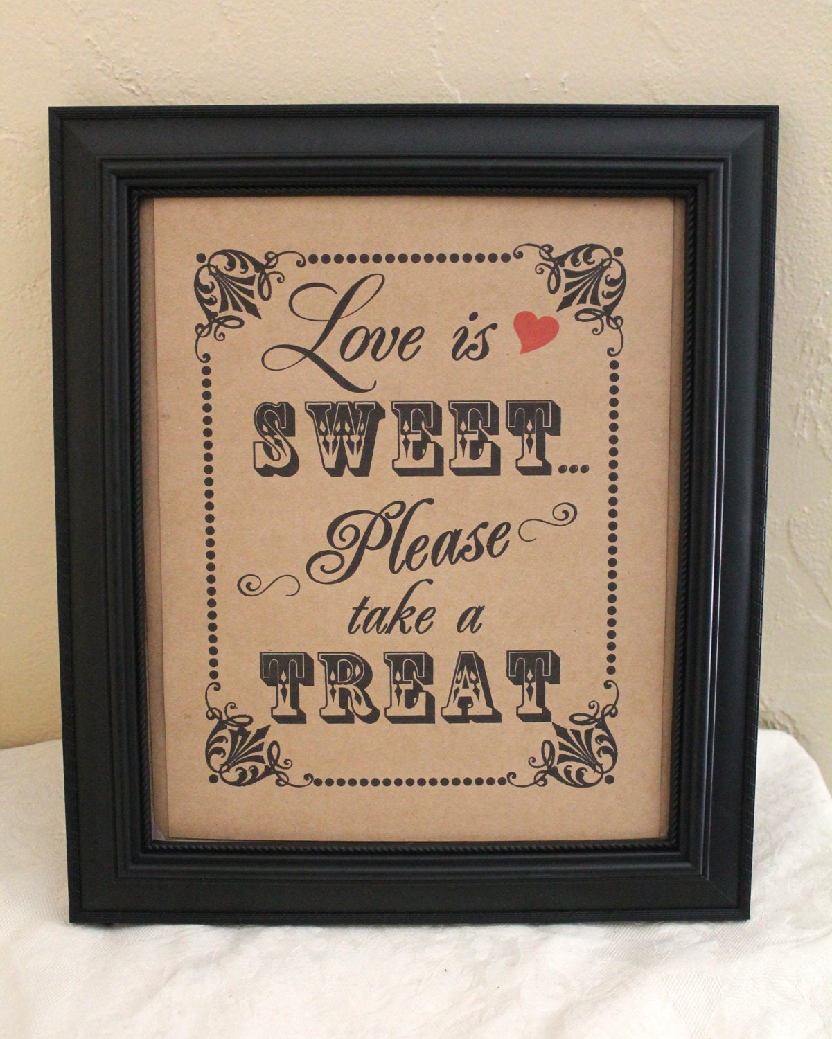 8 x 10 Candy Bar / Candy Buffet / Favors Wedding Sign - Single Sheet- Love is Sweet (Style: LOVE IS)