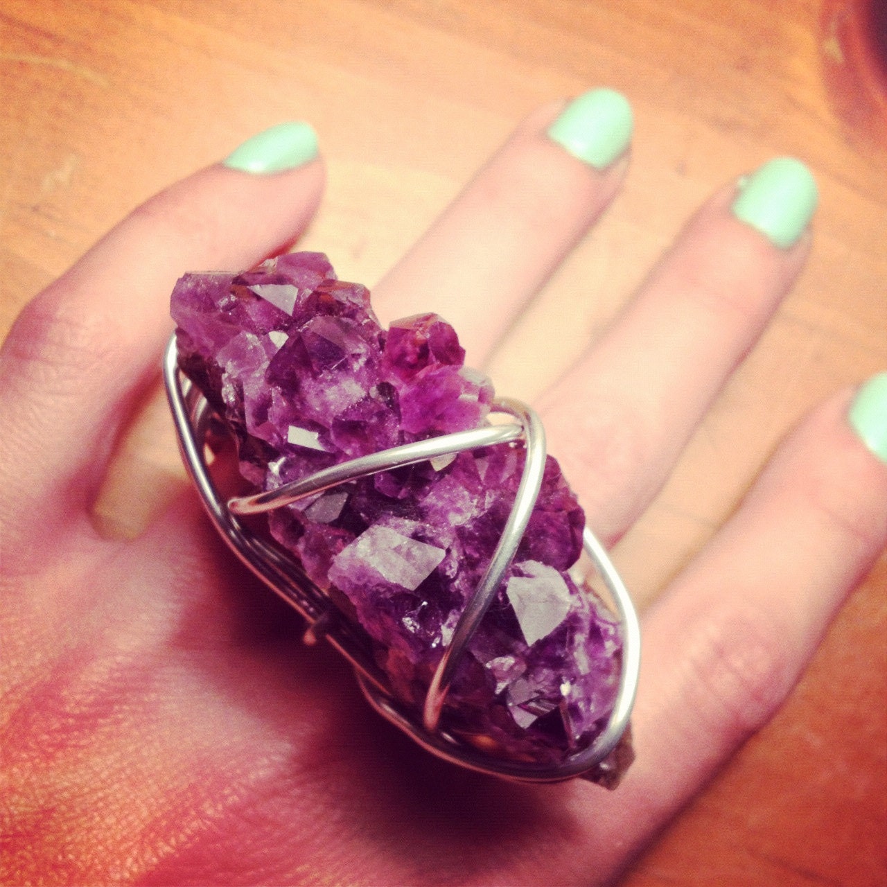 Amethyst Double Statement Ring