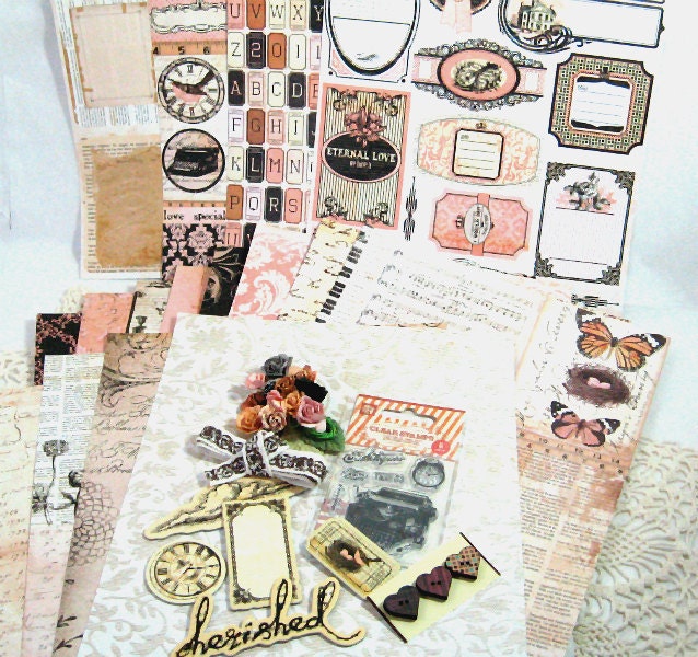 Prima Paper Kit - Almanac - Embellishments - Inspiration - Vintage - Victorian - for Scrapbooking and Card Making