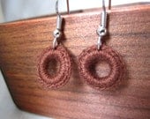Brown bamboo thread earring