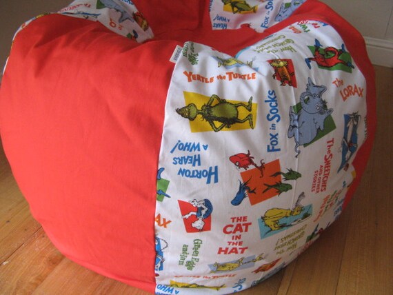 Items similar to Dr Seuss Characters Bean Bag Chair COVER ONLY on Etsy
