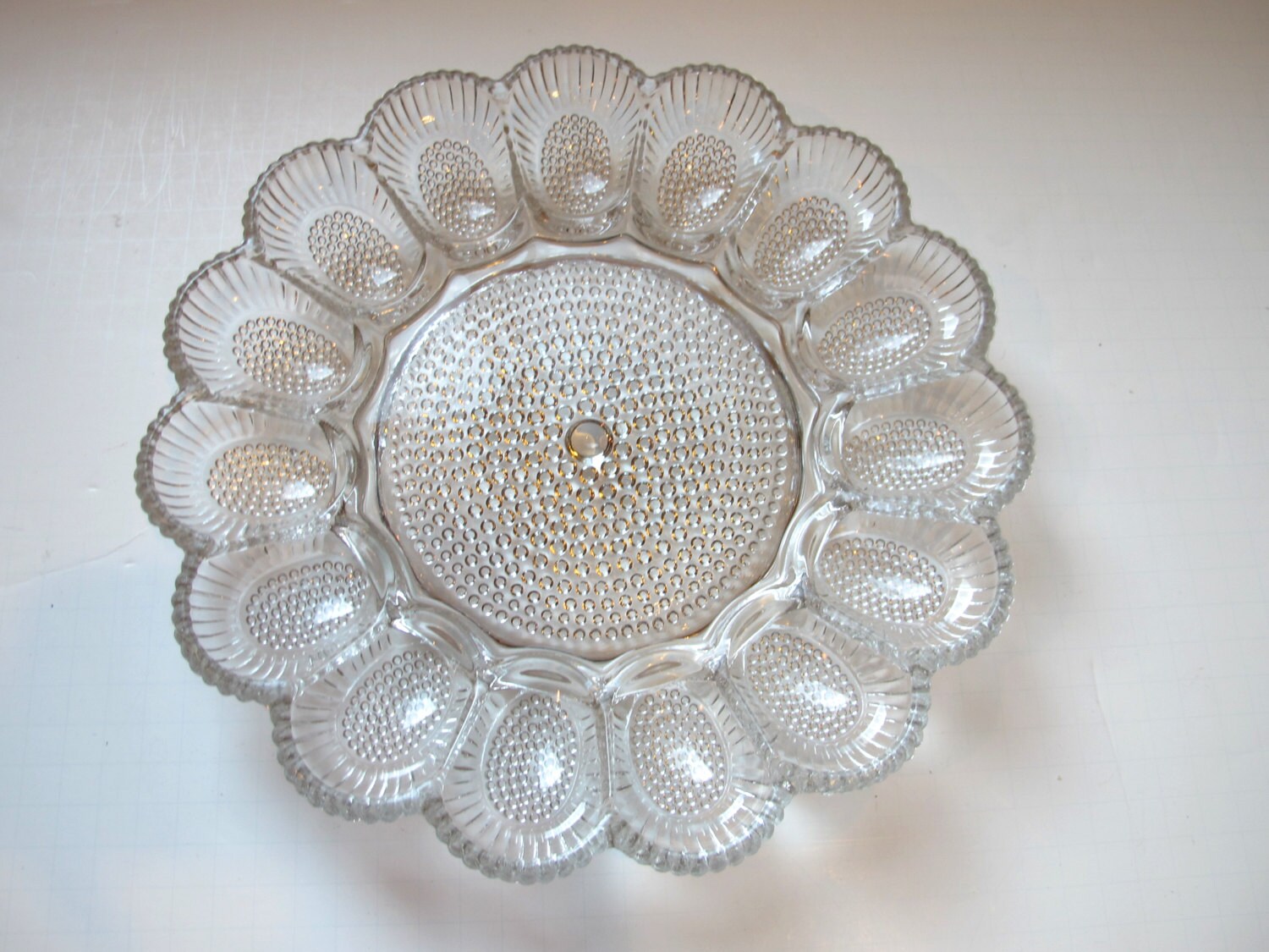 Items similar to Vintage deviled egg dish / devil egg dish / condiment