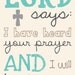 Scripture Art, Bible Verse Art, Faith Based Art, 2 Kings 20:5, 5x8, cream and grey art print on wood