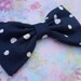 Navy/ White Dots Hair Bow, Girls Hairbow