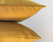 Solid Mustard Yellow Pillow Covers - 18 x18 throw pillows - Set of 2 - laughterandsand Solid Mustard Yellow Pillow Covers - 18 x18 throw pillows - Set of 2 - laughterandsand