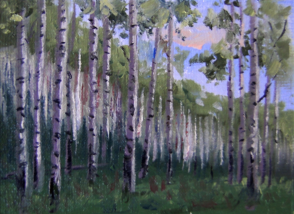 ACEO matted giclee print impressionist realism Aspen Hill