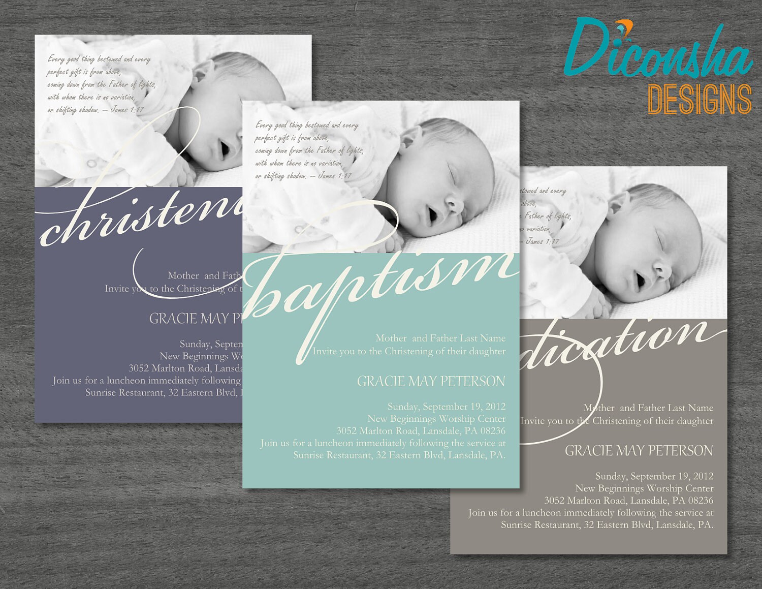 Christian Baby Dedication Christening Photo By Diconshadesigns
