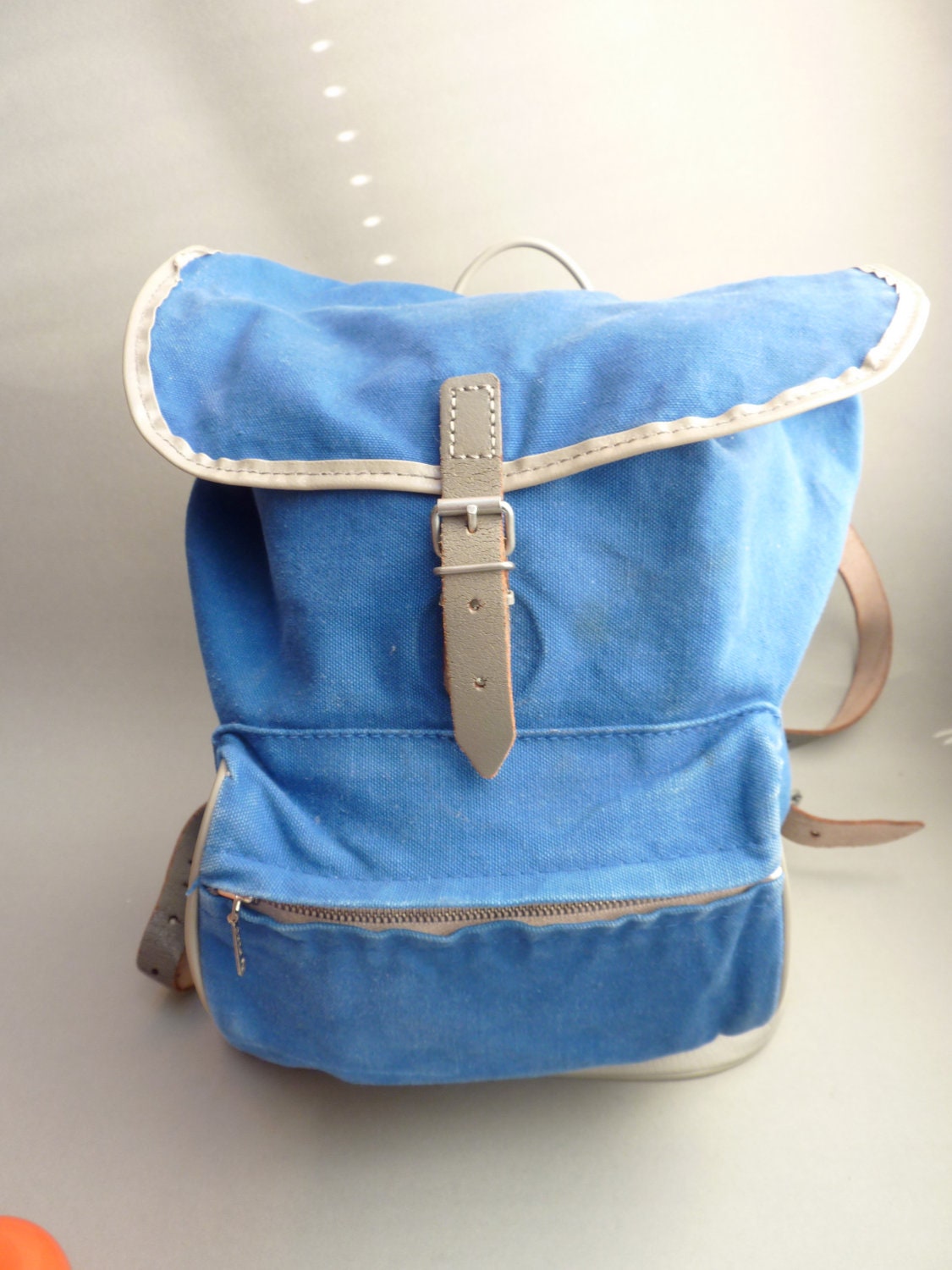 German Small Children"s Rucksack Backpack Blue Canvas 70er