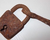 SALE Antique rusty lock  Mixed media  Supplies  Collectibles  Home decor  Steampunk  Art projects