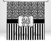 Personalized Damask Shower Curtain