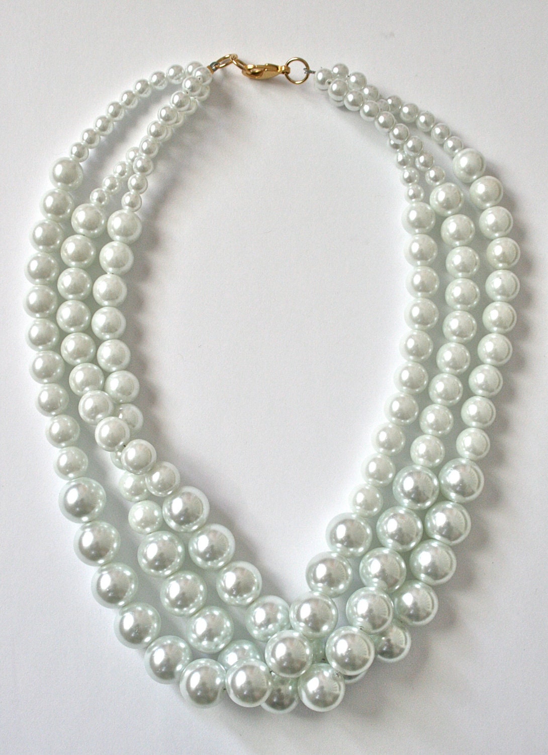 Audrey Necklace- glass pearls, 18"