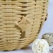 Wicker or Reed Round Table Basket with God's Eye Detail for Fruit, Vegetables, or Country Decor