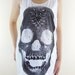 Skull Diamond -- Punk Rock Goth Bone Zombie Skull T-Shirt Skull Shirt Women Tank Top Vest Singlet Tunic Sleeveless White T-Shirt Size M