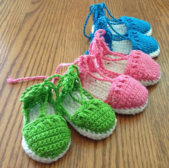 Baby Booties Sandals Espadrilles Crochet by ThePatternParadise