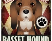 Basset Hound Pampered Pups Original Art Print - 11x14 - Dog Poster - Dogs Incorporated