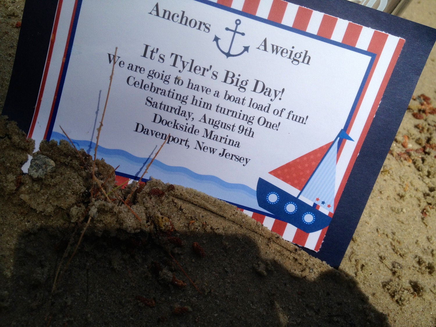 Nautical invitations, Personalized and Printed Nautical Birthday Party Invitations, Sailboat invitation