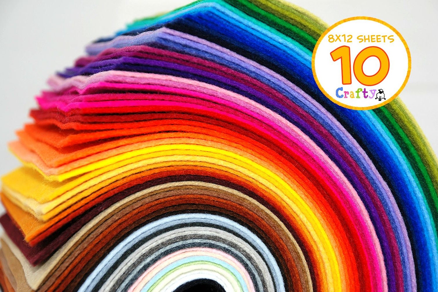 100% Wool Felt Sheets - 10 Sheets of 8" X 12" - You Choose your Colors