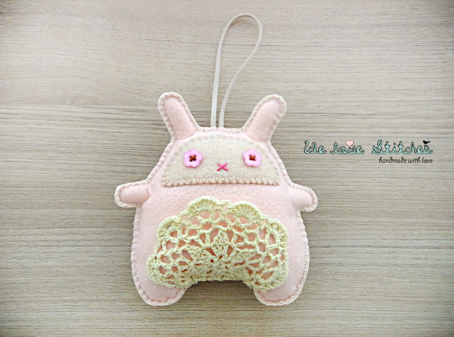 Bunny Plush Toy - Stuffed bunny - Valentine Gift - Pink bunny Messenger rabbit soft toy - READY TO SHIP