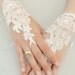 Wedding Glove, ivory lace gloves, Fingerless Glove, ivory wedding gown, UNIQUE Bridal glove, wedding bride, bridal gloves,