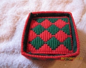 CHRISTMAS/HOLIDAY Handmade Plastic Canvas Coasters with Matching Box