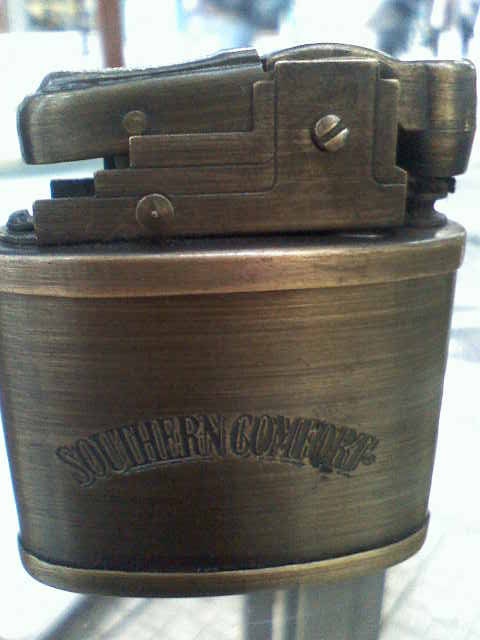 Vintage Ad Lighter Southern Comfort Oil Lighter Petrol Lighter Bronze Color