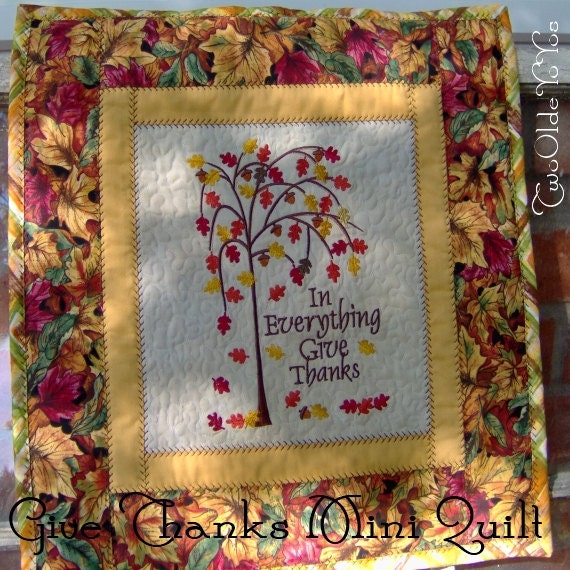Fallling LEAVES WALL QUILT In Everything Give Thanks