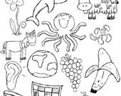 Beginning Sounds MEGA Blackline Clipart Set