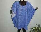 PLUS SIZE TUNIC  - Great with Jeans or Leggings - Blue With Geometric Design