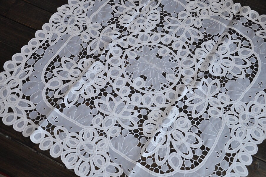 Battenburg Lace Tablecloth 33X33 Inch Free by