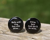 Wedding Day Cufflinks Bells Will Ring Sun Will Shine Wedding Groom Wedding Party Groomsmen Anniversary Husband Resin