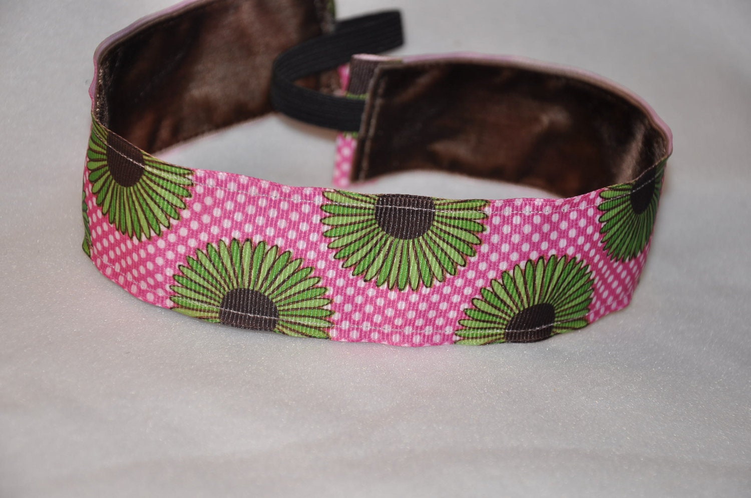 Fuschia w/ Green Flowers Non-slip Headband