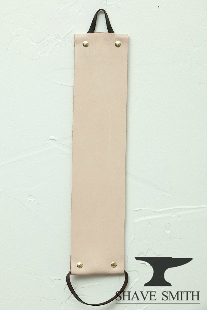 Beginner Strop Kit For Straight Razors: Leather Hanging Strop, and Abrasive Balsa Wood