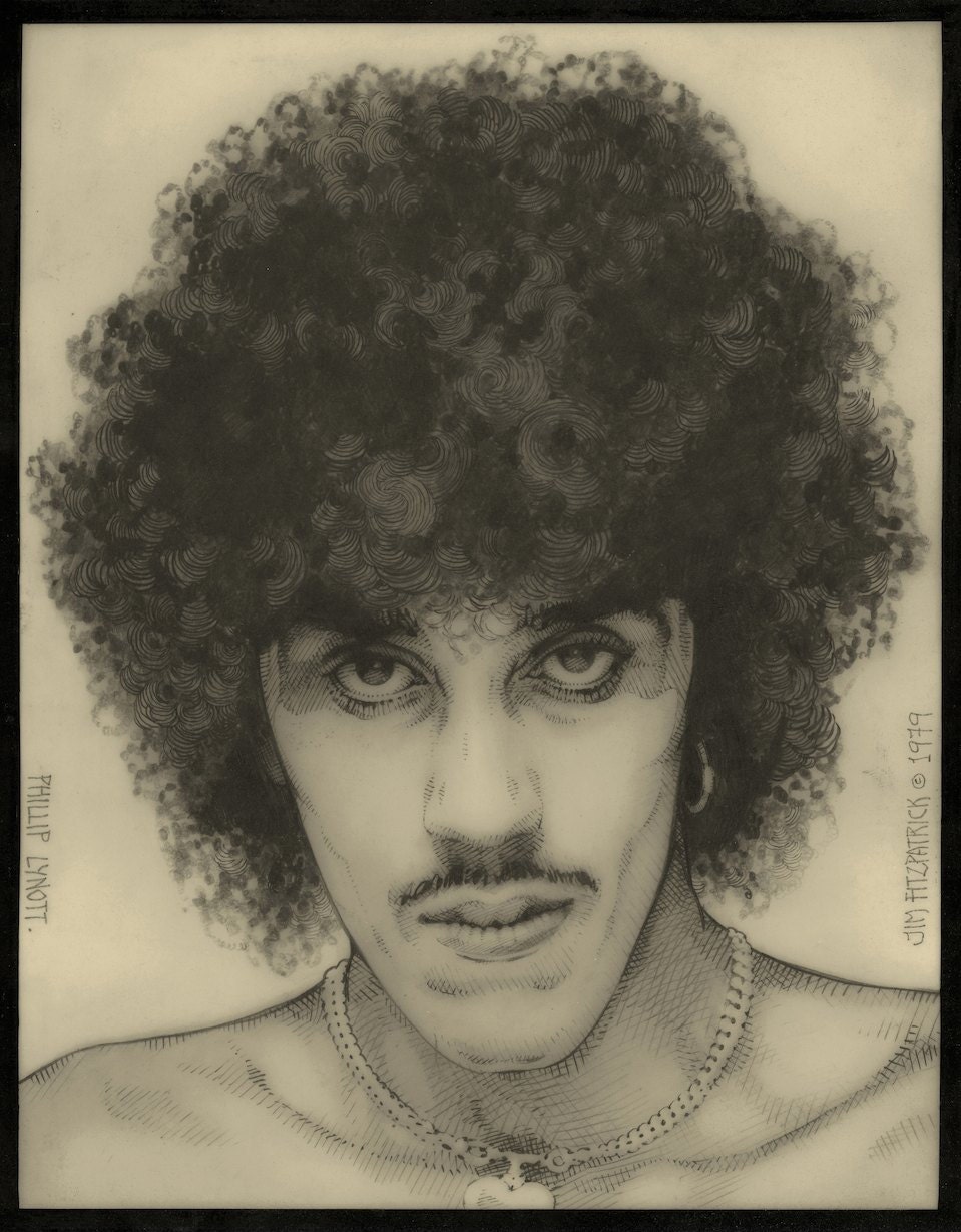 Thin Lizzy, Rock, Music, Heavy Metal, Guitar, Bass Guitar, Original Portrait ... Thin Lizzy, Rock, Music, Heavy Metal, Guitar, Bass Guitar, Original Portrait ...