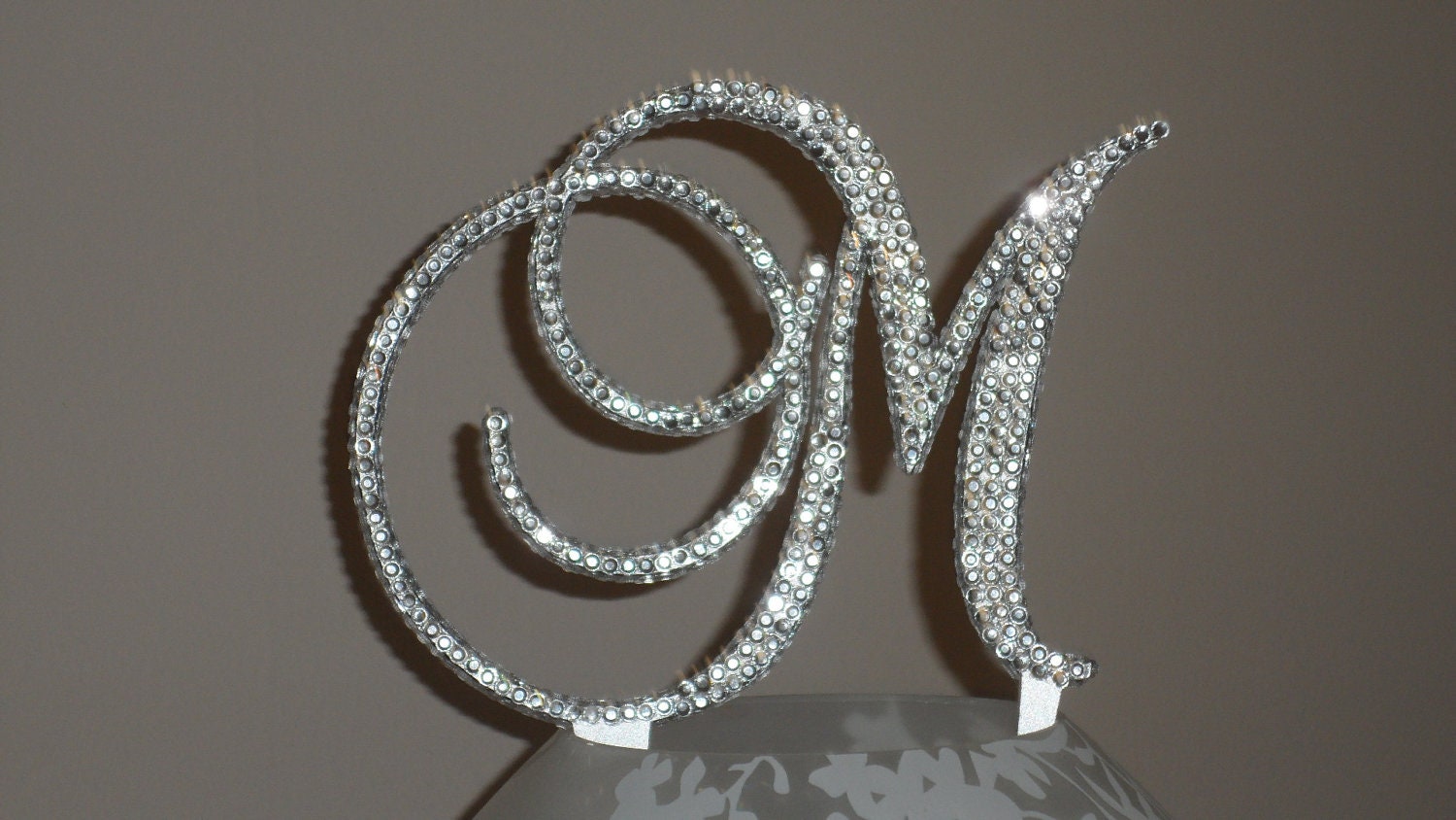 Gorgeous Swarovski Crystal Cake toppers 5'' with crystals added front, back & sides in Any Letter