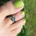 Toe Ring - Turquoise Topaz Pattern Stretch Bead Toe Ring