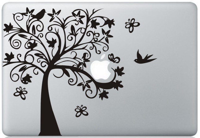 bird&tree---Macbook decal Macbook sticker Mac decal Mac sticker Vinyl Mac decal Macbook pro decal Macbook air decal ipad decal iphone decal