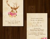Vintage Rustic Woodland Antlers, DIY Printable Wedding Invitation and RSVP Il_170x135