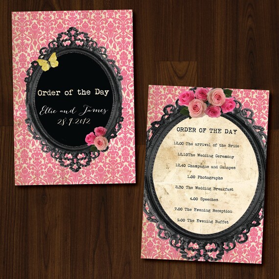 Beautiful, Vintage, Romantic, DIY Printable Wedding Order of Service/Ceremony Program Il_570xn
