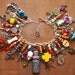 Amanda Olivo Day of the Dead ooak Charm Bracelet - MEXICAN FOLK ART Chili Peppers Vial pendant